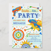 Dart Gun Birthday Invitation Kaart (Voorkant)