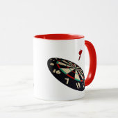 Dart in vlucht naar Bullseye Mok (Voorkant rechts)