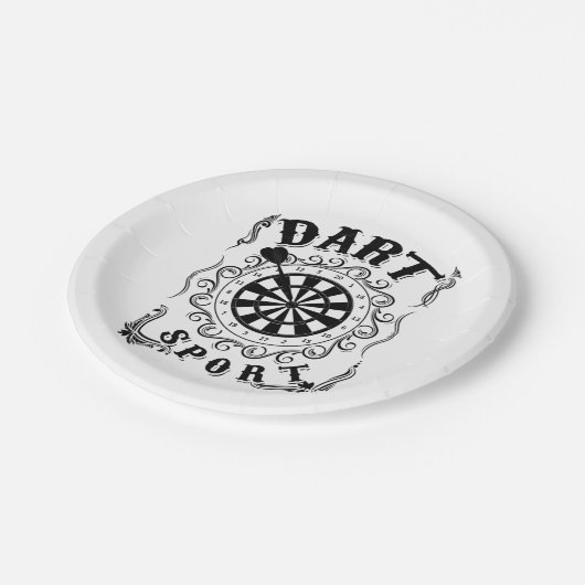Dart is mijn sport papieren bordje (Gekanteld)