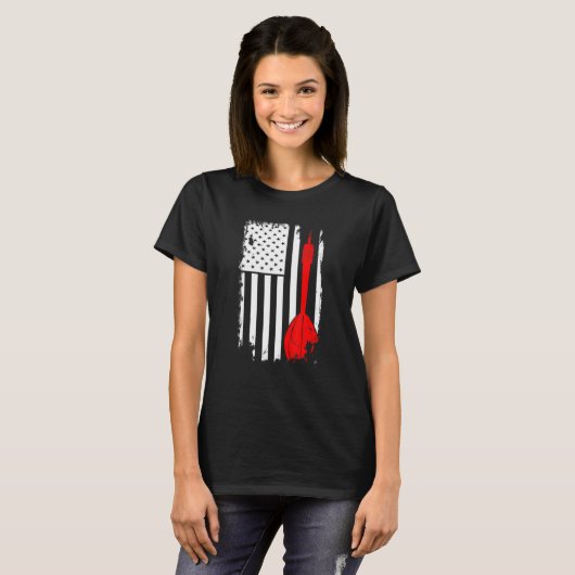Dart Lover Player Darts ArrAmerican Flag T-shirt (Voorkant volledig)