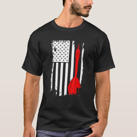Dart Lover Player Darts ArrAmerican Flag T-shirt (Voorkant)