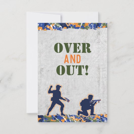 Dart Military Birthday Party Kaart voor Kaart (Achterkant)