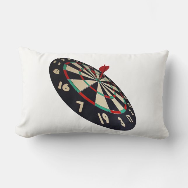 Dart on Target Bullseye, White Lumbar Cushion. Kussen (Voorkant)