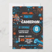 Dart Party Birthday Invitation | Dart-Pistool Kaart (Voorkant)