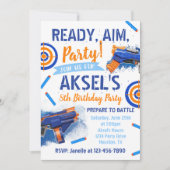 Dart Party Birthday Invitation | Dart-Pistool Kaart (Voorkant)