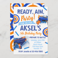 Dart Party Birthday Invitation | Dart-Pistool