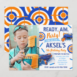 Dart Party Birthday Invitation   Foto-kunstuitnodi Kaart