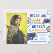 Dart Party Birthday Invitation | Foto-kunstuitnodi Kaart (Voorkant)