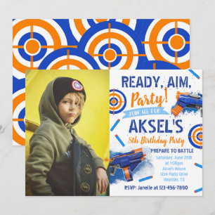 Dart Party Birthday Invitation   Foto-kunstuitnodi Kaart