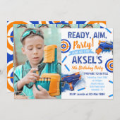 Dart Party Birthday Invitation | Foto-kunstuitnodi Kaart (Voorkant / Achterkant)