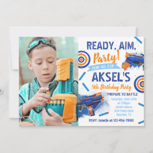 Dart Party Birthday Invitation   Foto-kunstuitnodi Kaart