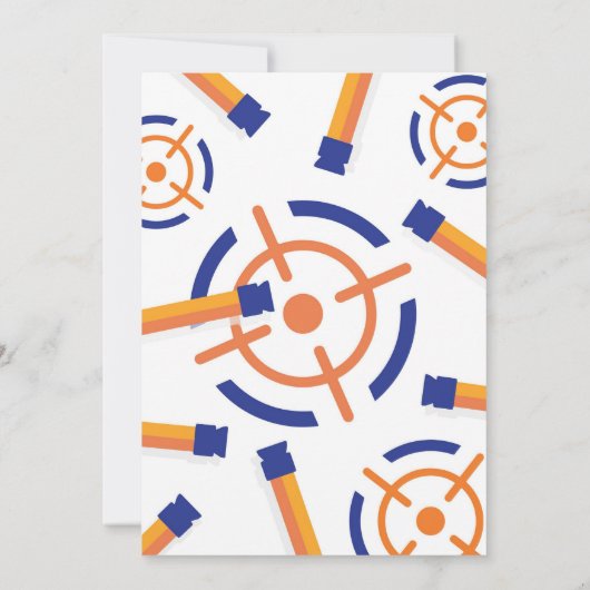 Dart Party Verjaardagsuitnodiging Dart Pistool Uit Kaart (Achterkant)