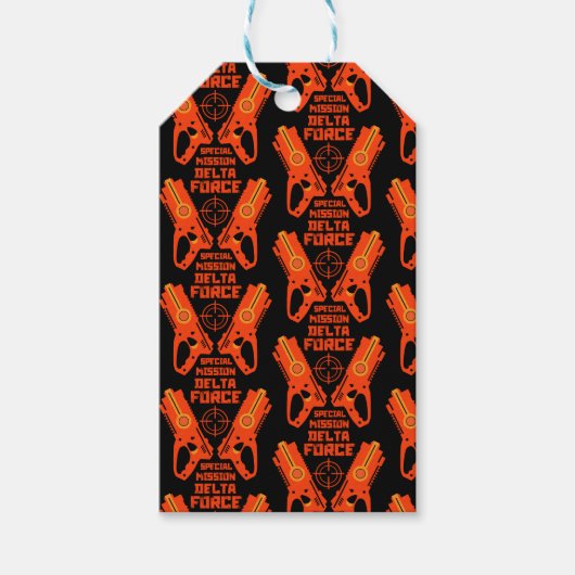 Dart Pistool Battle Verjaardag Cadeaulabel (Voorkant)