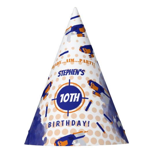 Dart Pistool Battle War Boys Verjaardagsfeest Feesthoedjes (Voorkant)