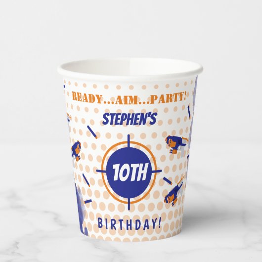 Dart Pistool Battle War Boys Verjaardagsfeest Papieren Bekers (Links)