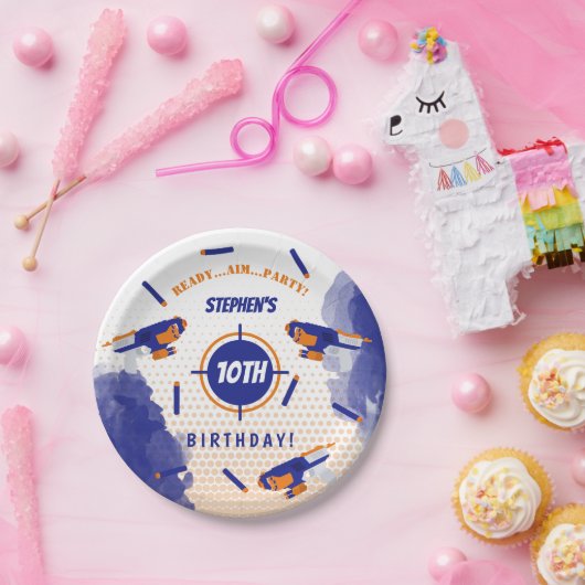 Dart Pistool Battle War Boys Verjaardagsfeest Papieren Bordje (Feest)