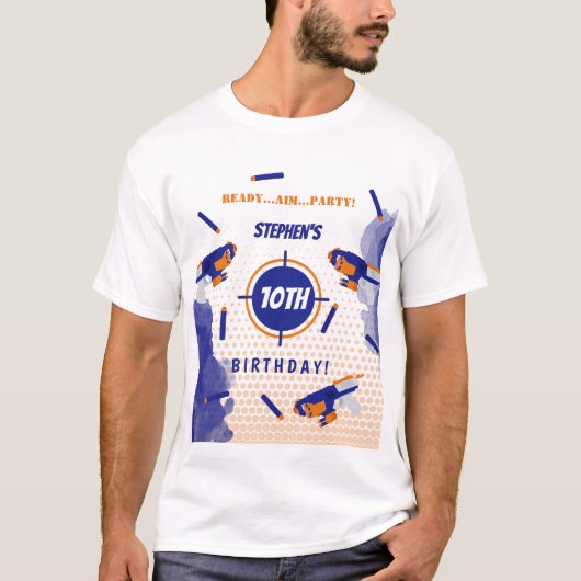 Dart Pistool Battle War Boys Verjaardagsfeestje Pa T-shirt (Voorkant)