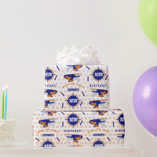 Dart Pistool Battle War Boys Verjaardagsjongen Naa Cadeaupapier (Feestgeschenken)