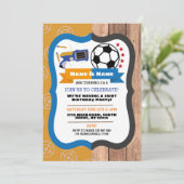 Dart Pistool & Football Joint Boy Birthday Soccer  Kaart (Staand voorkant)