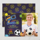 Dart Pistool Fun Aim Shoot Football Verjaardagsfot Kaart (Voorkant / Achterkant)