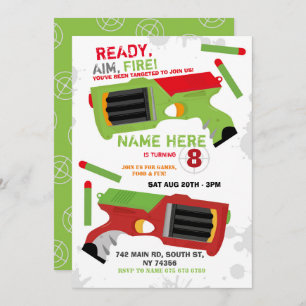 Dart Pistool Fun Aim Shoot Party Birthday Kaart