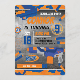 Dart Pistool Invitation Kaart