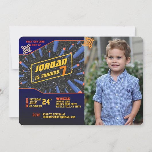 Dart Pistool Invitation Kaart (Voorkant)