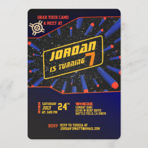 Dart Pistool Invitation Kaart