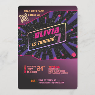 Dart Pistool Invitation Kaart