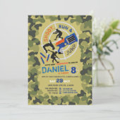 Dart Pistool Leuk Aim Shoot Camo Verjaardagsparkou Kaart (Staand voorkant)