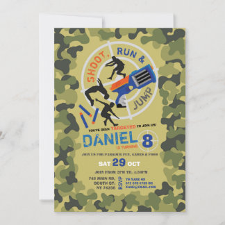 Dart Pistool Leuk Aim Shoot Camo Verjaardagsparkou Kaart