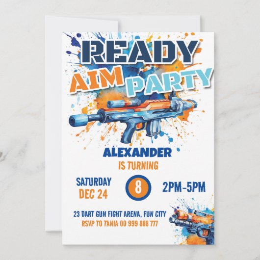 Dart Pistool Party Boy Verjaardag Camo Kaart (Voorkant)