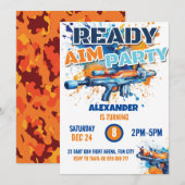 Dart Pistool Party Boy Verjaardag Camo Kaart (Voorkant / Achterkant)