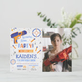 Dart Pistool Party Verjaardagsfoto Kaart (Staand voorkant)