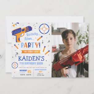 Dart Pistool Party Verjaardagsfoto Kaart