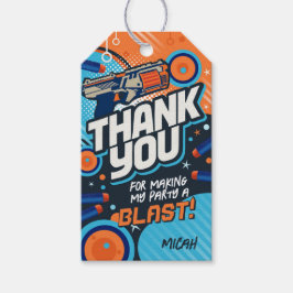 Dart Pistool verjaardagsbedankjes Cadeaulabel