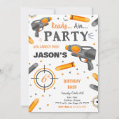 Dart Pistool Verjaardagsfeestje Kaart (Voorkant)