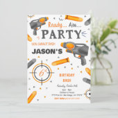 Dart Pistool Verjaardagsfeestje Kaart (Staand voorkant)