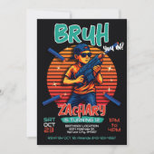 Dart Pistool Verjaardagsfeestuitnodiging Kaart (Voorkant)