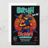 Dart Pistool Verjaardagsfeestuitnodiging Kaart (Voorkant / Achterkant)