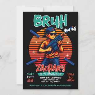 Dart Pistool Verjaardagsfeestuitnodiging Kaart