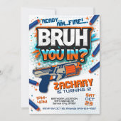 Dart pistool verjaardagsuitnodiging | Dart pistool Kaart (Voorkant)