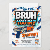 Dart pistool verjaardagsuitnodiging | Dart pistool Kaart (Voorkant / Achterkant)