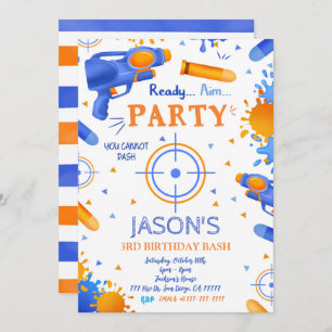 Dart Pistool Verjaardagsuitnodigingen Kaart