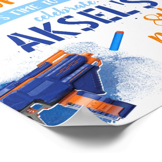 Dart Pistool WelkomstPoster | Dart Party Poster (Hoek)