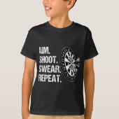 Dart Player Aim Shoot Swear Herhaal Funny Darts Pl T-shirt (Voorkant)