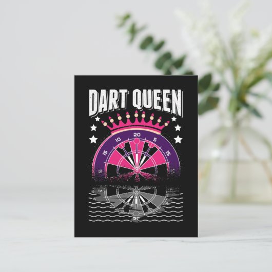Dart Queen Arrow Triple Dartboard 180 Funny Darts Briefkaart (Staand voorkant)