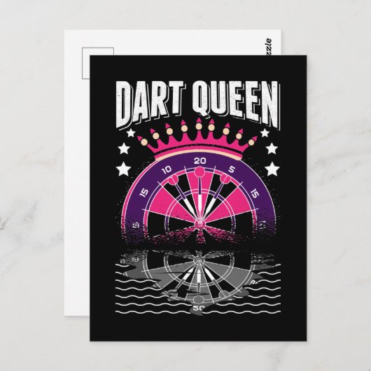Dart Queen Arrow Triple Dartboard 180 Funny Darts Briefkaart (Voorkant / Achterkant)