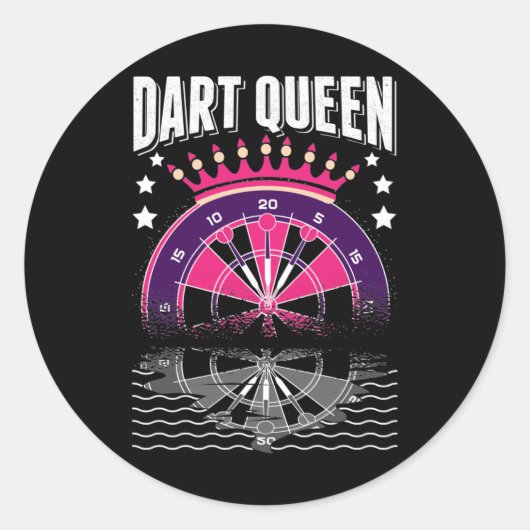 Dart Queen Arrow Triple Dartboard 180 Funny Darts Ronde Sticker (Voorkant)