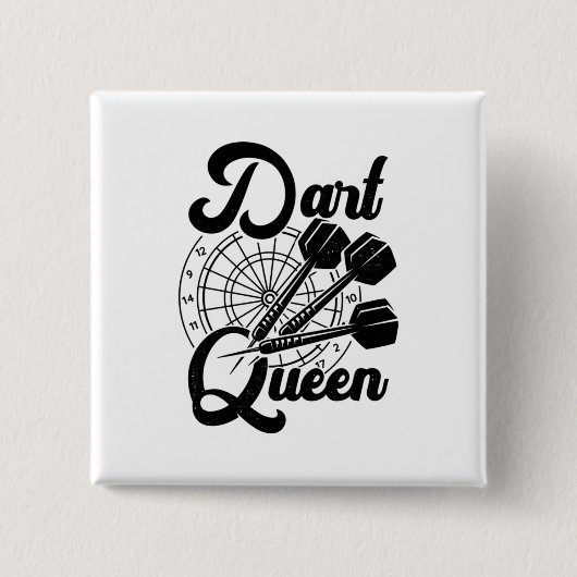 Dart Queen Vierkante Button 5,1 Cm (Voorkant)